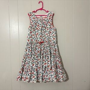 Mini Boden White Floral Fit & Flare Sleeveless Sundress Dress Size 11-12 Years